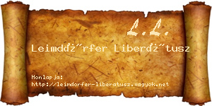 Leimdörfer Liberátusz névjegykártya
